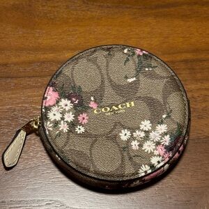 Coach Brown Floral Coin Purse